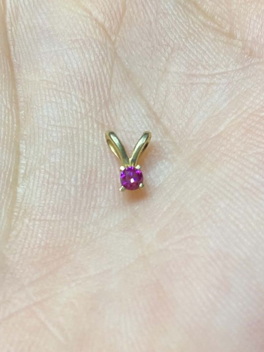 14K Gold Lab Pink Diamond Dainty Pendant Women Girl